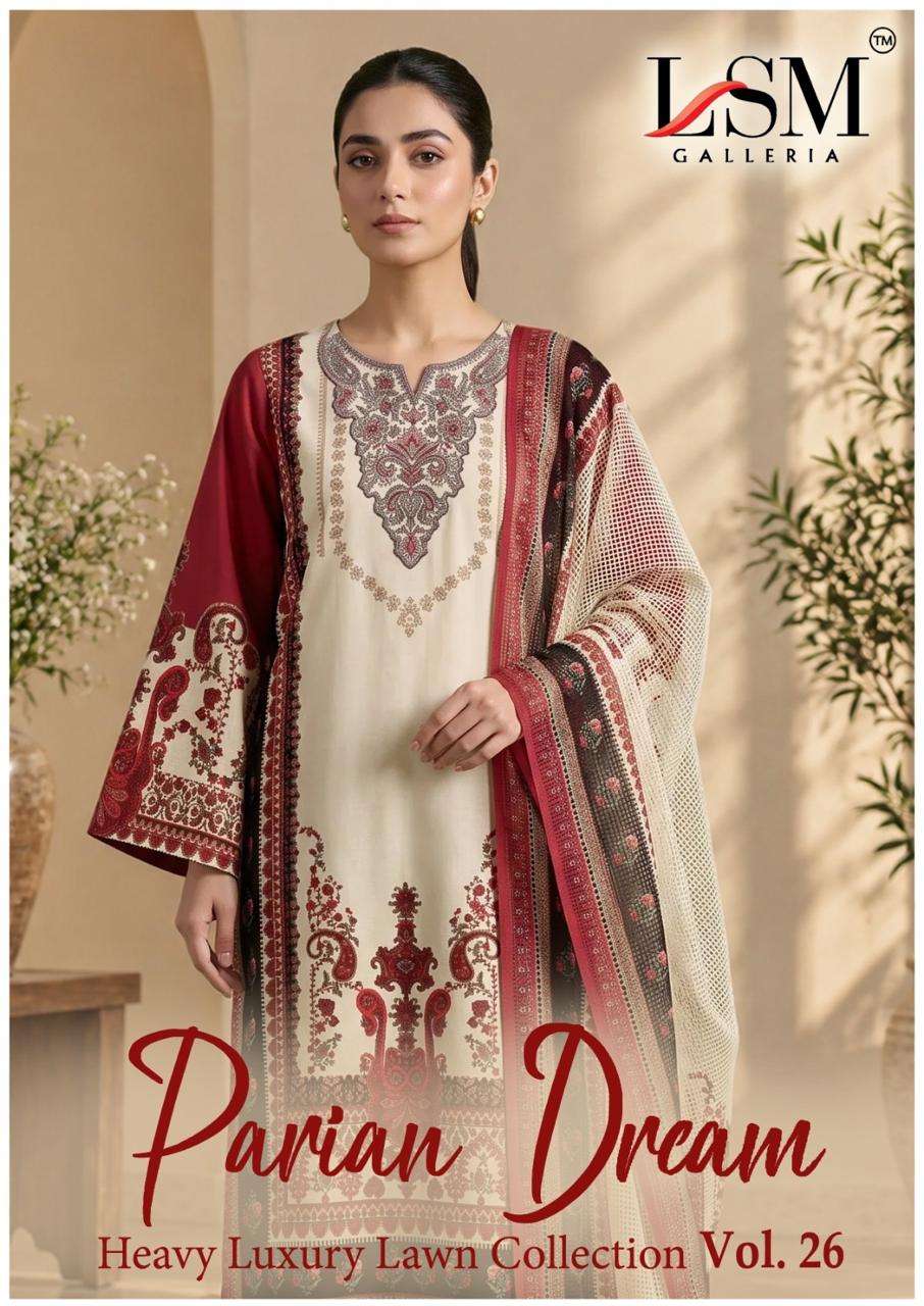 LSM GALLERIA PARIAN DREAM VOL 26 PURE COTTON PRINT MODERN PAKISTANI STYLE REVOLUTIONARY FUSION