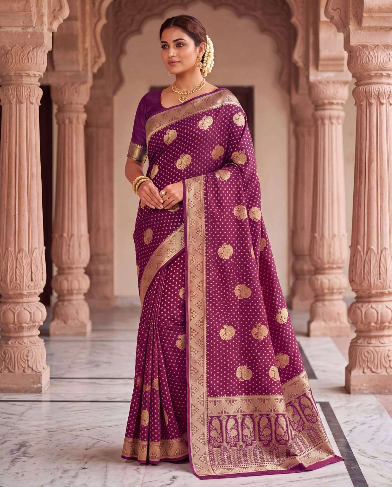   MADHAV BANARASHI SILK FABRIC SAREE WHOLESALE IN SURAT