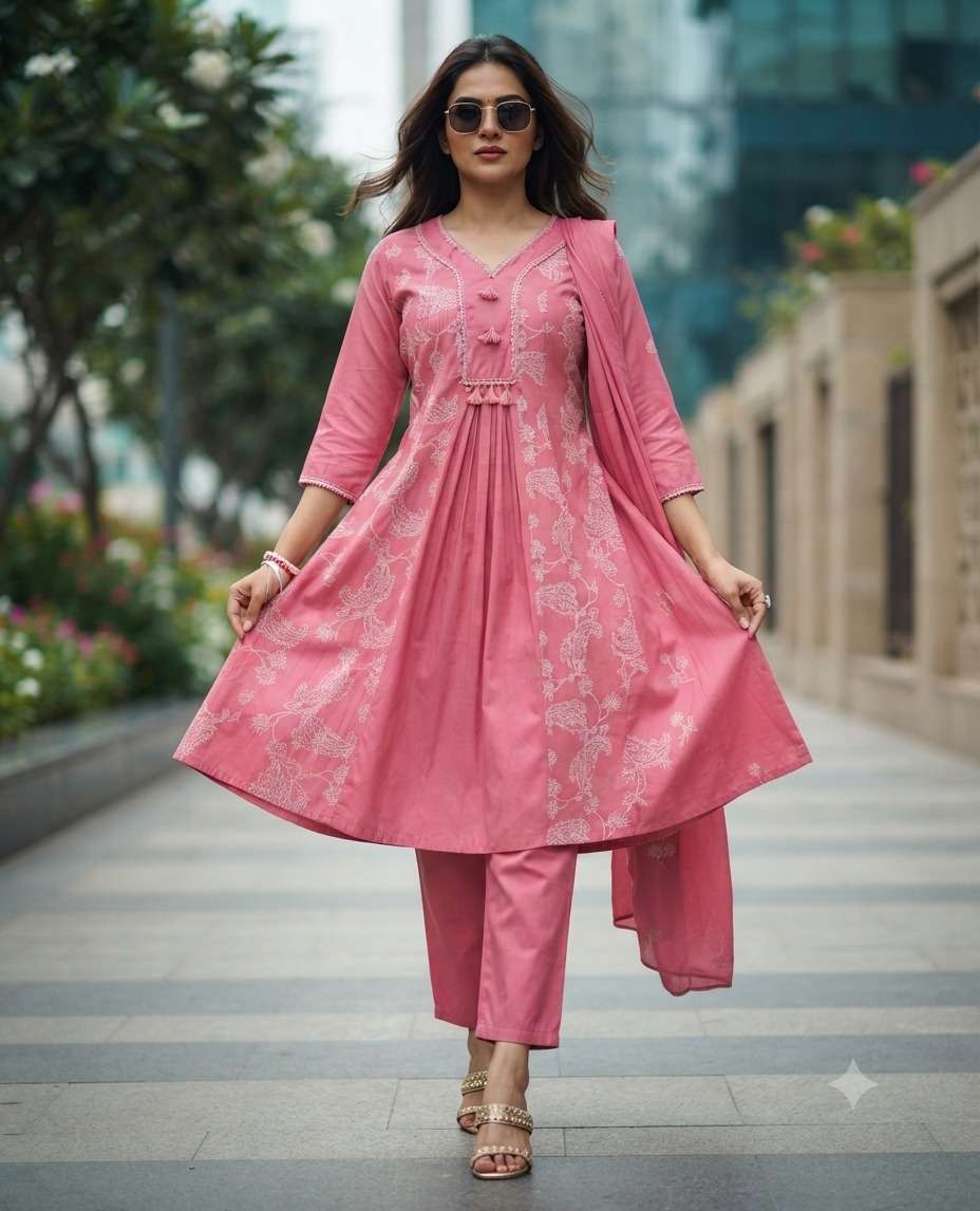MADHUBALA PREMIUM VISCOSE FLOWER PRINT KURTI PANT SUIT WHOLESALE