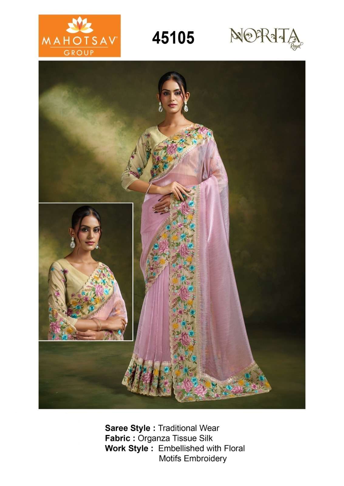 Mahotsav Norita 45100 Saadgi fancy fabric classic fabric ready to wear saree wholesale in surat