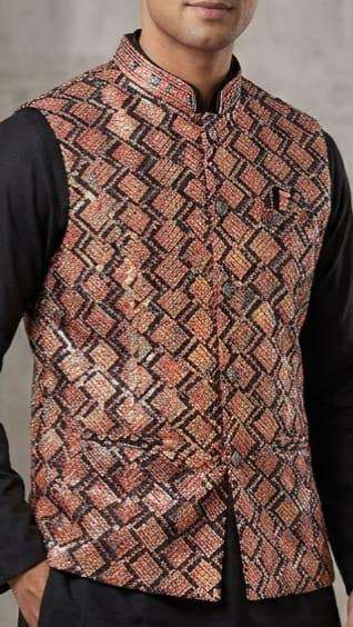 MENS TRADITIONAL KOTHI MODI JACKET SLEEVELESS WEDDING WEAR INDIAN FOR SURAT 