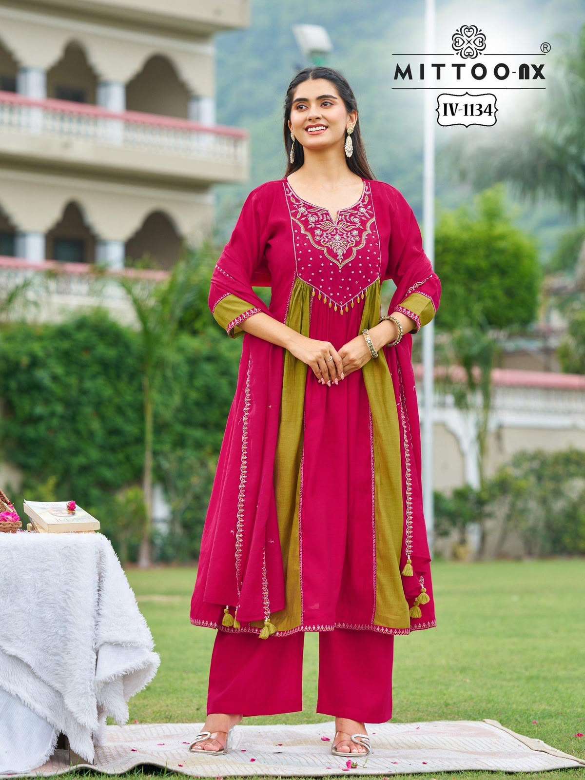 MITTOO NX IV 1133 & 1334 CORAL THREAD WORK FALRE KURTI SUIT THE DAILY LUXURY WEAVE GUJARAT