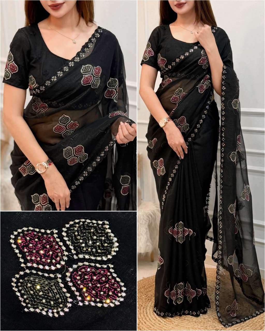 Modak Melborne simmer silk fancy fabric Elegance saree wholesale in surat