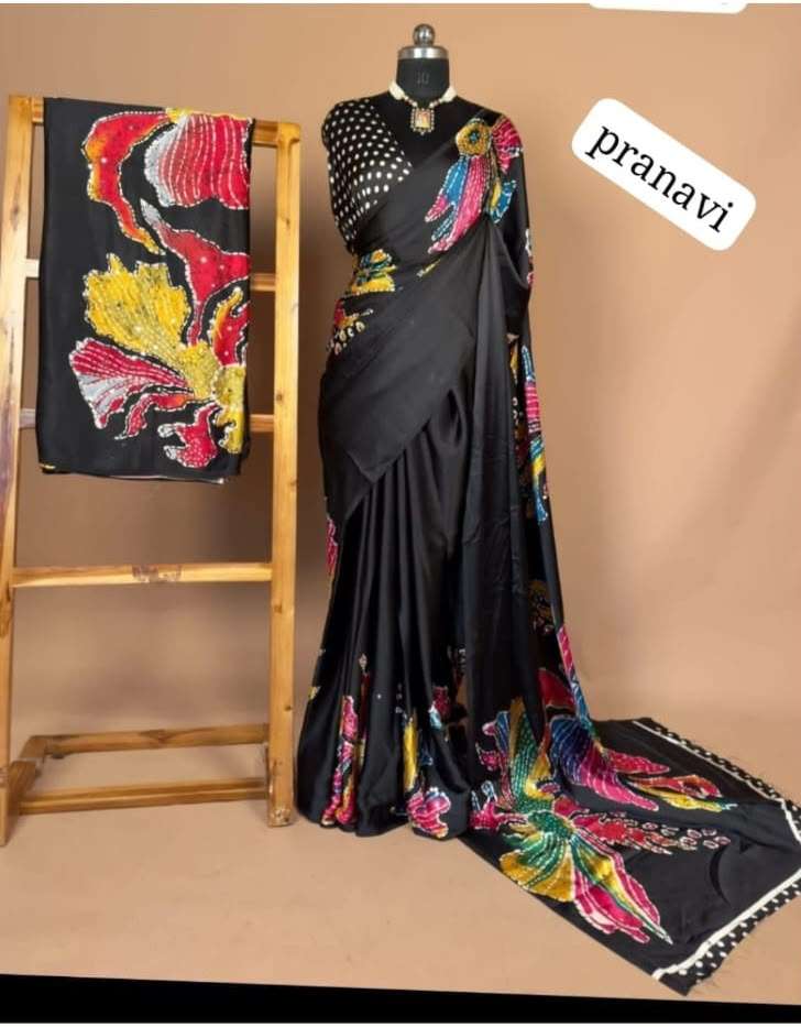 Modal silk fabric with classy floral designs saree wholesale in surat miki