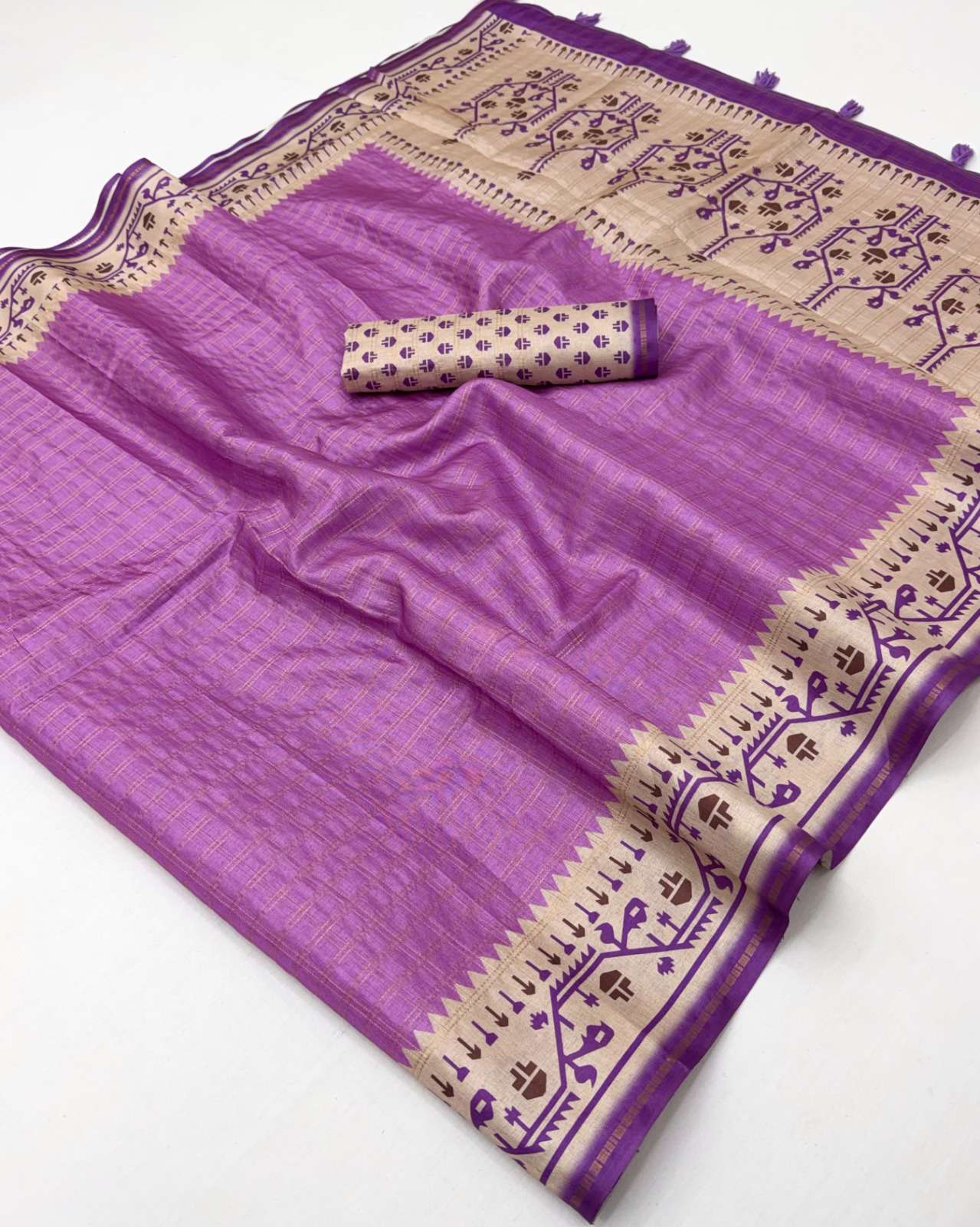 Most Trending Kazari Series Charvi Tusser Soft And pure Tusser fabric saree reseller in surat