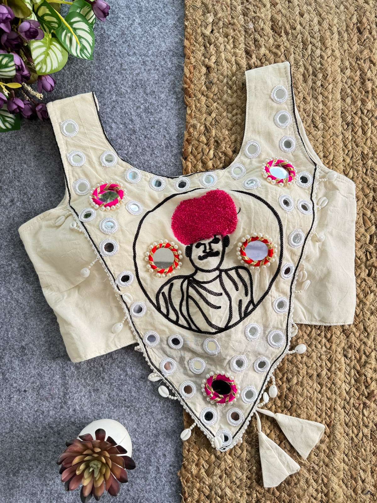 NAVRATRI HALTER NECK WEAR DESIGNER MAGIC COTTON FABRIC BLOUSE RESELLER IN SURAT