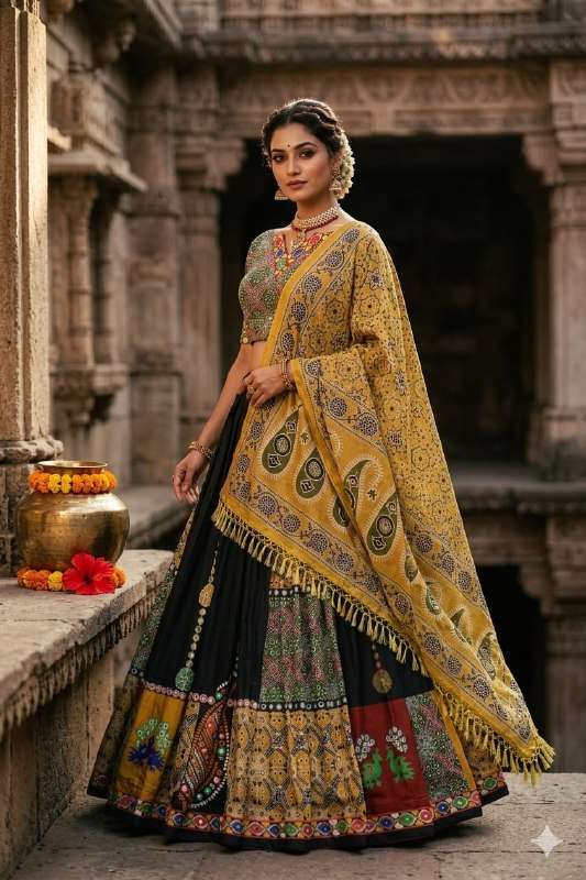 Navratri Launching Digital Print on Muslin fabric Lehenga Choli wholesale in surat 61 
