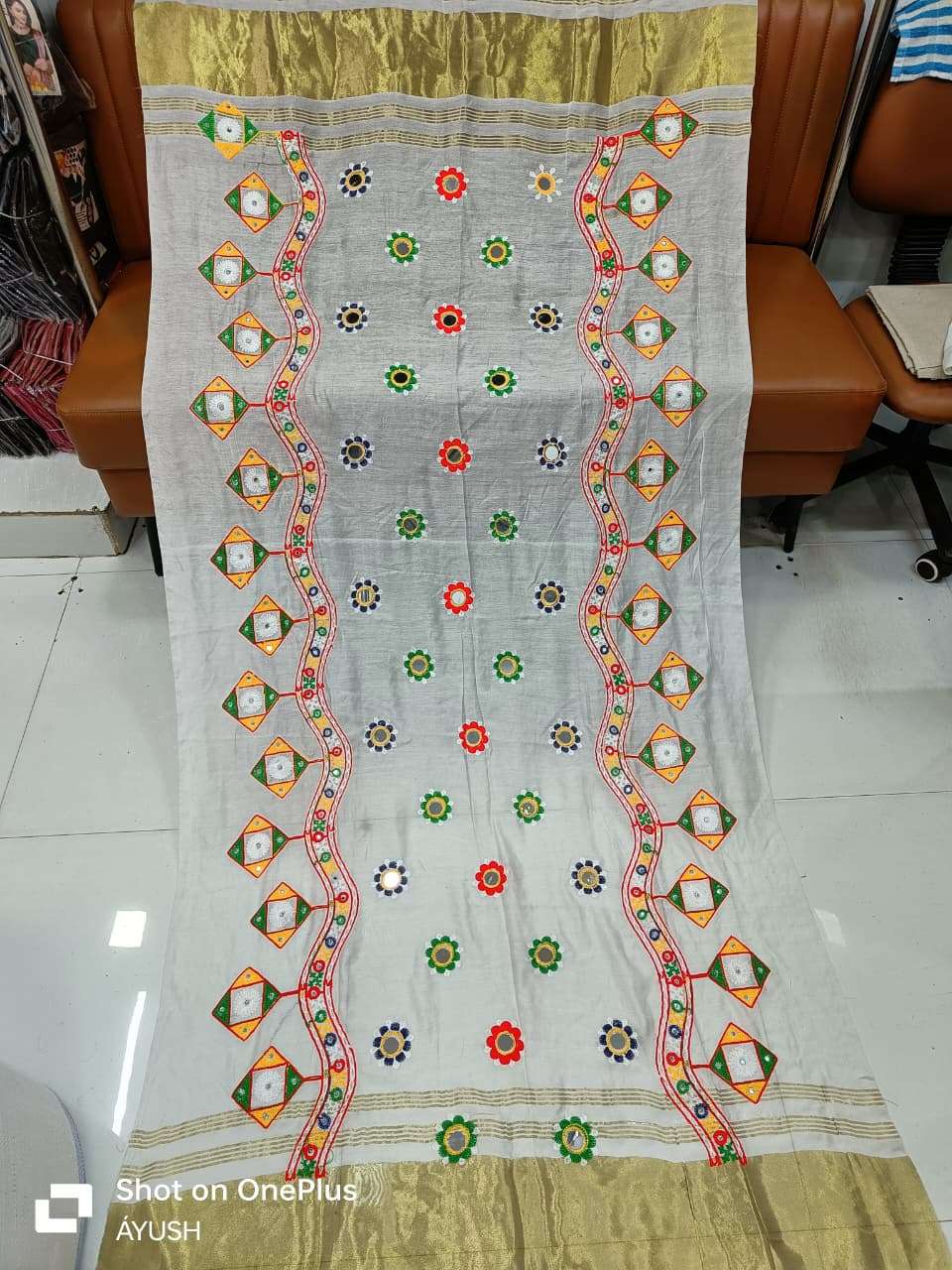 Navratri special Origanl mirror work on gaji silk fabric dupatta supplier in surat