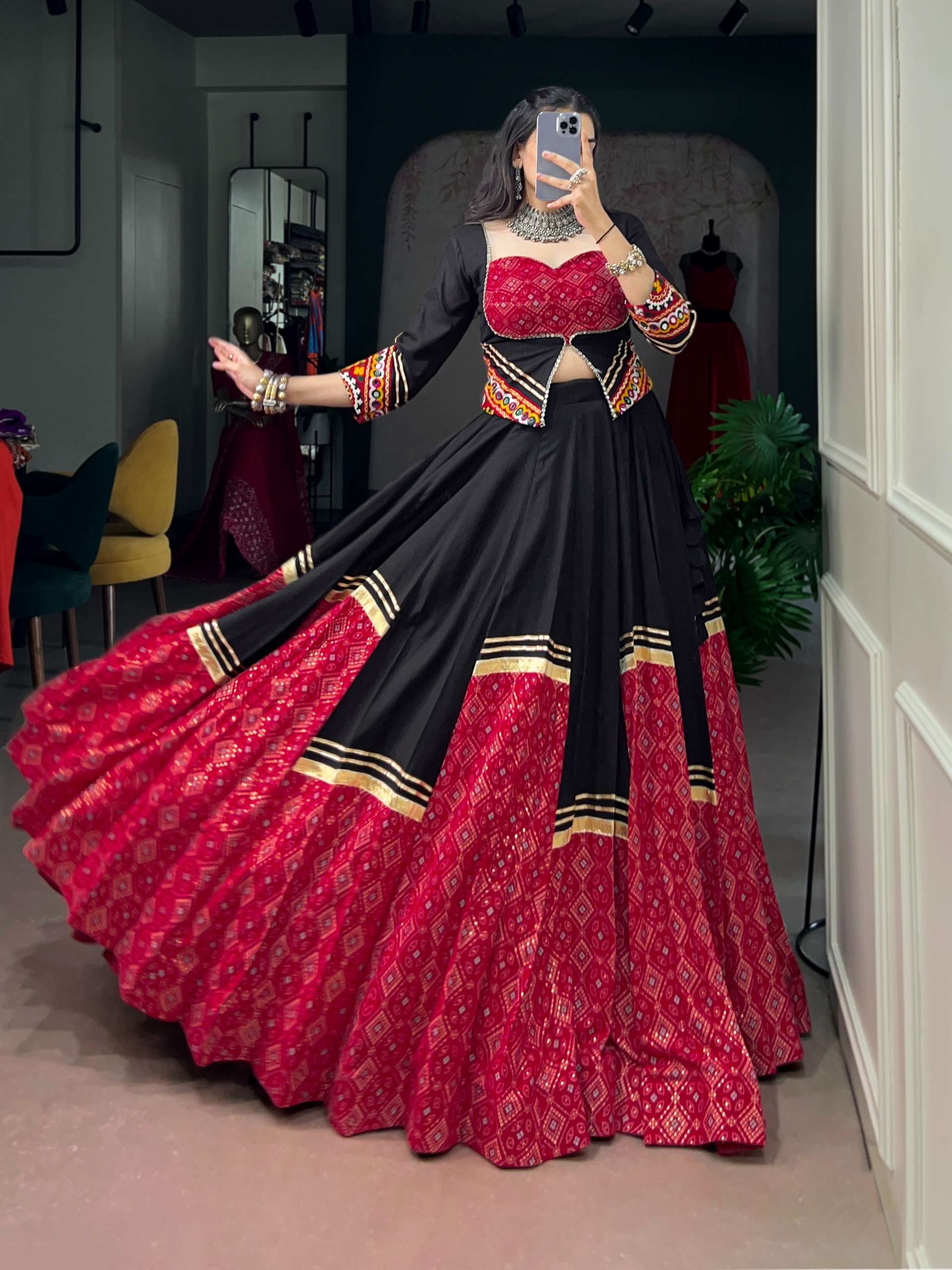 Navratri wear beautiful Rayon fancy fabric Lehenga choli wholesale in surat 1798