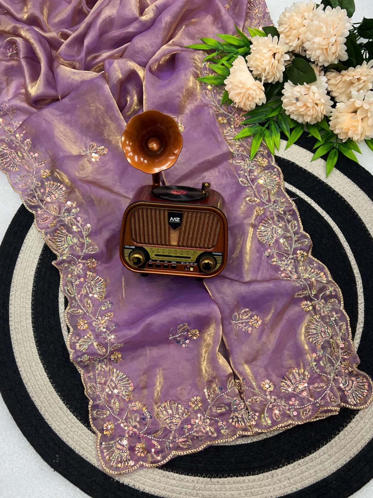 Neha Designer Pure Space Silk fancy fabric saree reseller in surat 