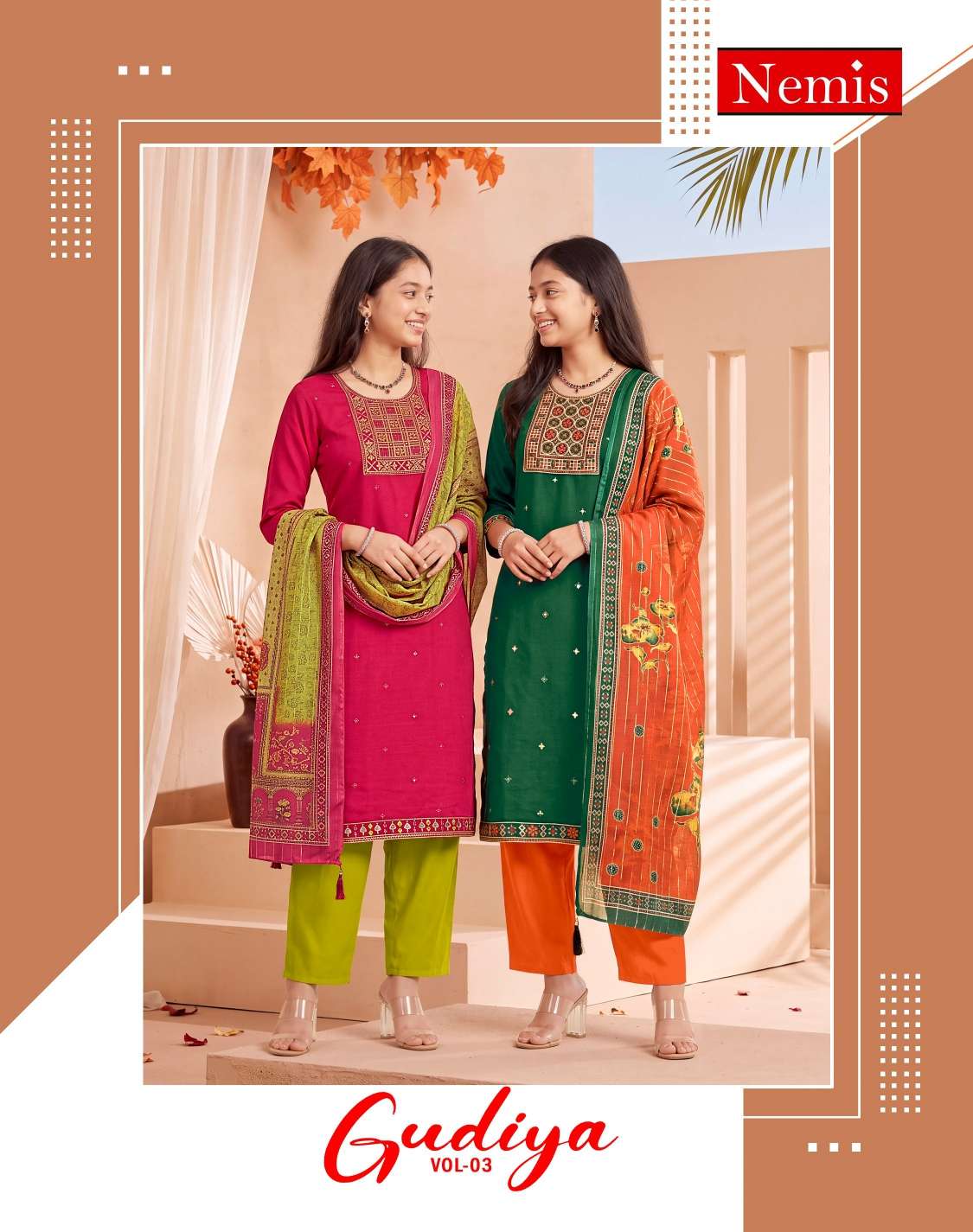 NEMIS GUDIYA VOL 3 VERTICAL READYMADE SALWAR SUIT FOR TRADITION MEETS THE METROPOLIS