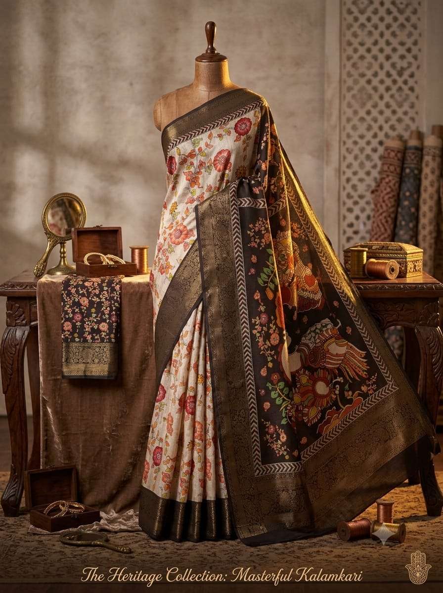 New Arrivals Pure and fancy Handloom Tussar fabric with Digital Printed Saree Reseller In Surat