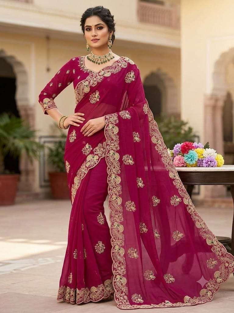 New arrivals star georgette fabric saree reseller in surat kevi
