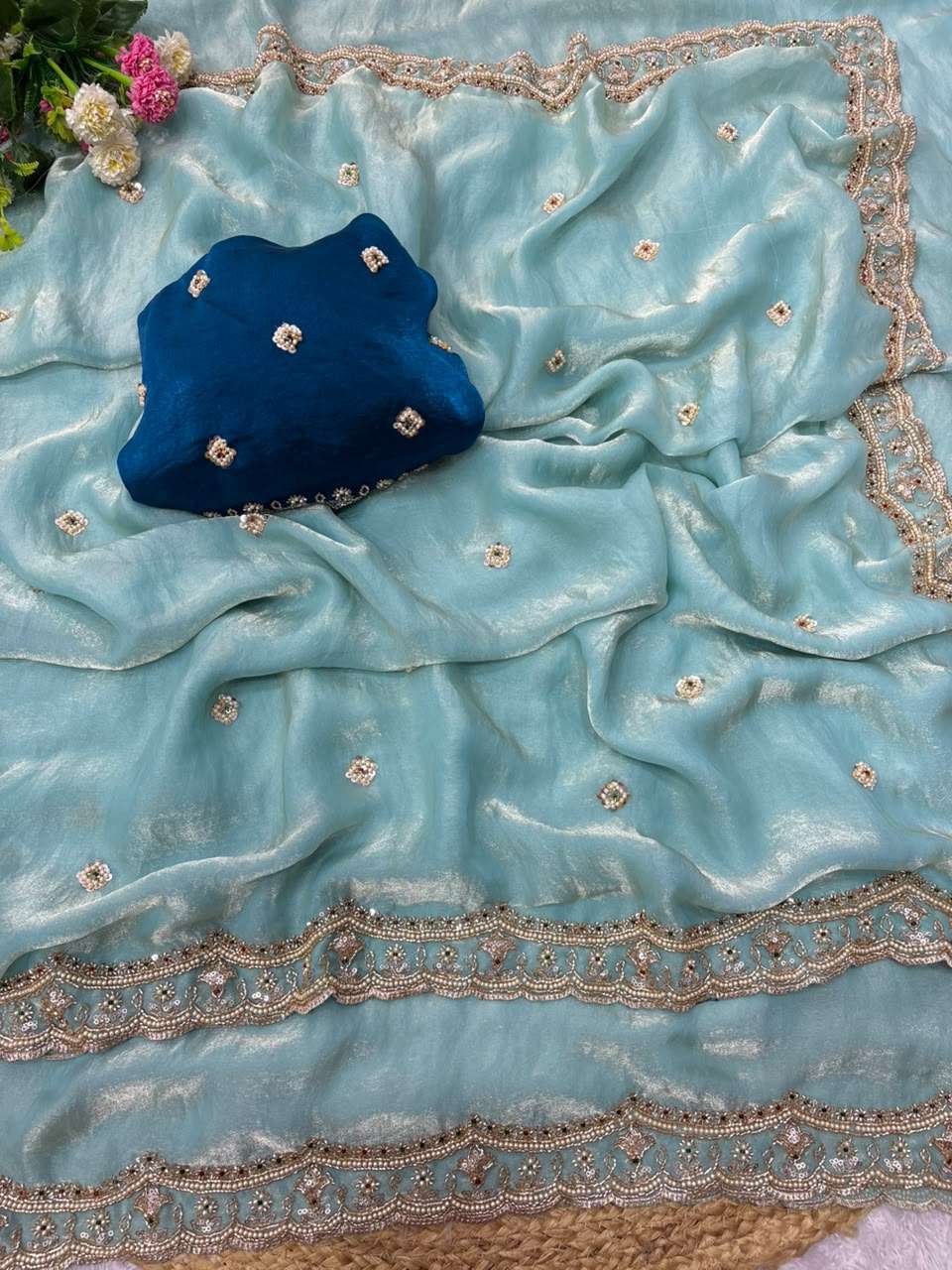 New Bollywood super soft Space silk  fancy fabric saree wholesale in surat MP  834 