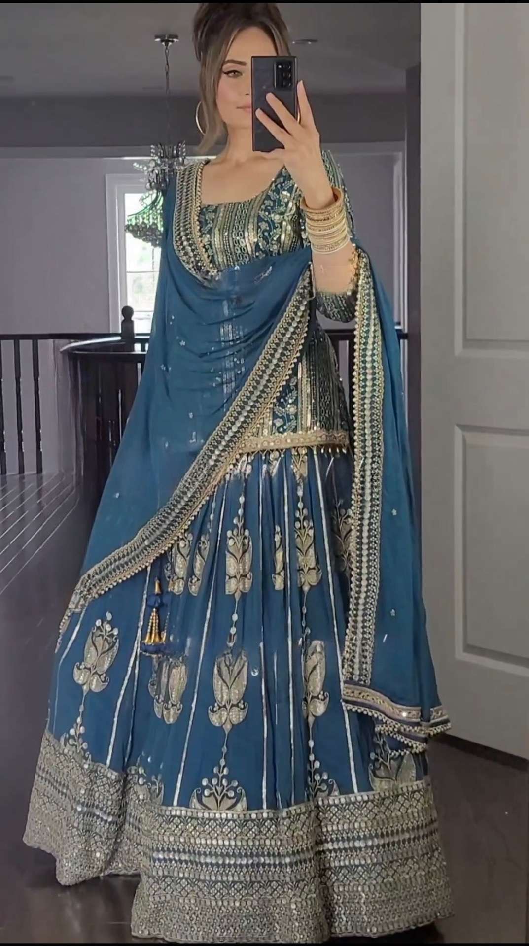 Nikha wear Faux Georgett fancy fabric Top Lehenga reseller in surat MD 3011