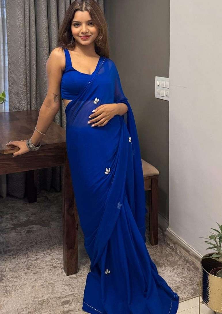 Party wear Pure and soft Georgette fancy fabric saree wholesale in surat  TWT1103