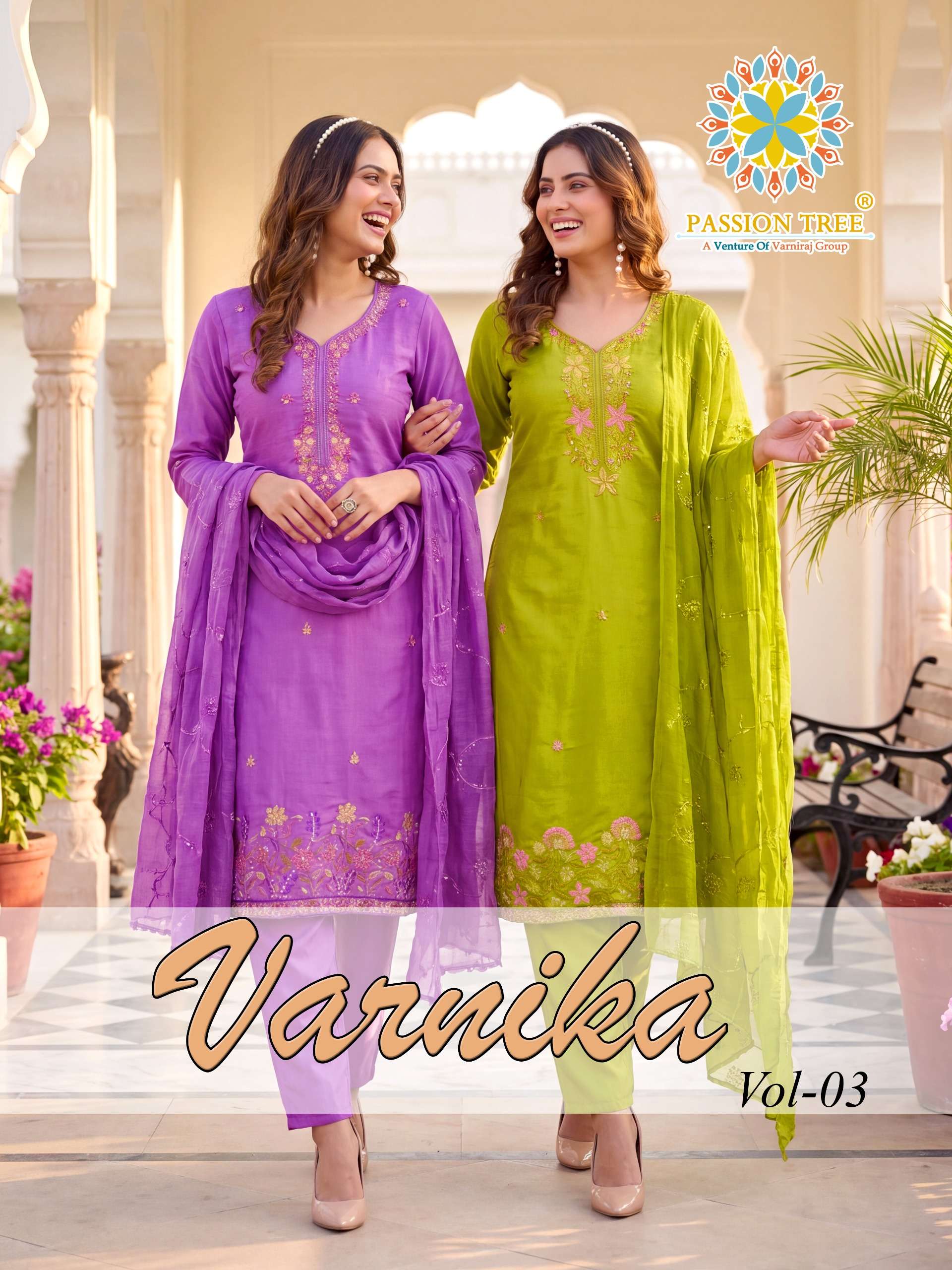 PASSION TREE VARNIKA VOL 3 SILK WITH INNER STRAIGHT KURTI WITH PANT & DUPATTA TEXTILE SHOP