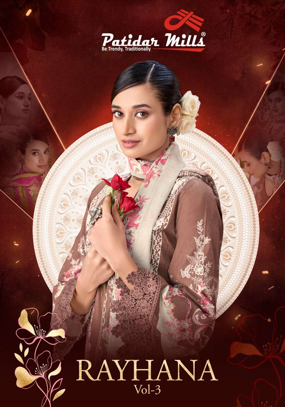 PATIDAR MILLS RAYHANA VOL 3 COTTON SOFT FABRIC BEAUTIFUL SUIT FOR LADIES RESELLER