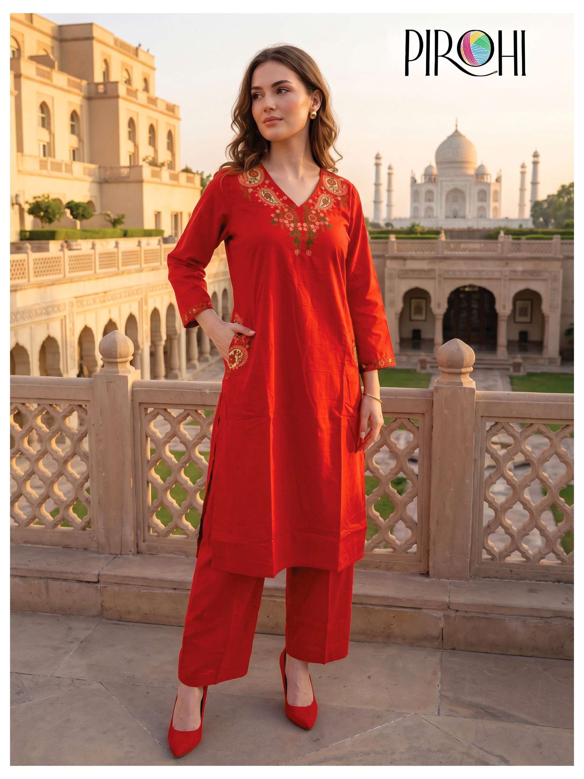 PIROHI MADHU COTTON EXCLUSIVE KURTI PALAZZO LIKE CORD SET OFFICE BEST WHOLESALER
