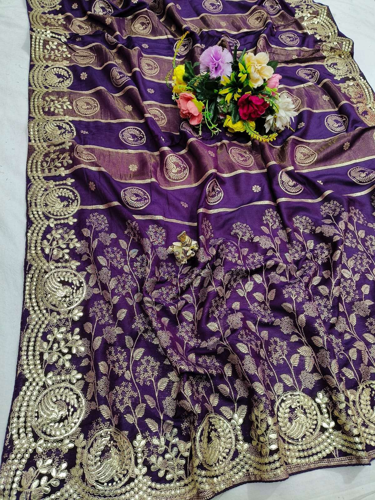 PURE AND SOFT RUSSIAN SILK FABRIC SAREE WHOLESALE IN SURAT 280