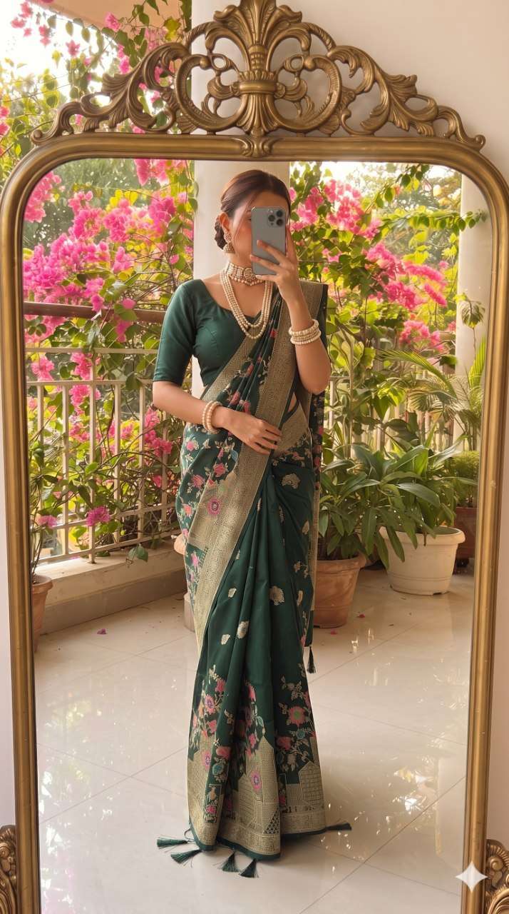 Pure and soft viscose Dolla Silk fancy fabric Saree reseller in surat kt 219