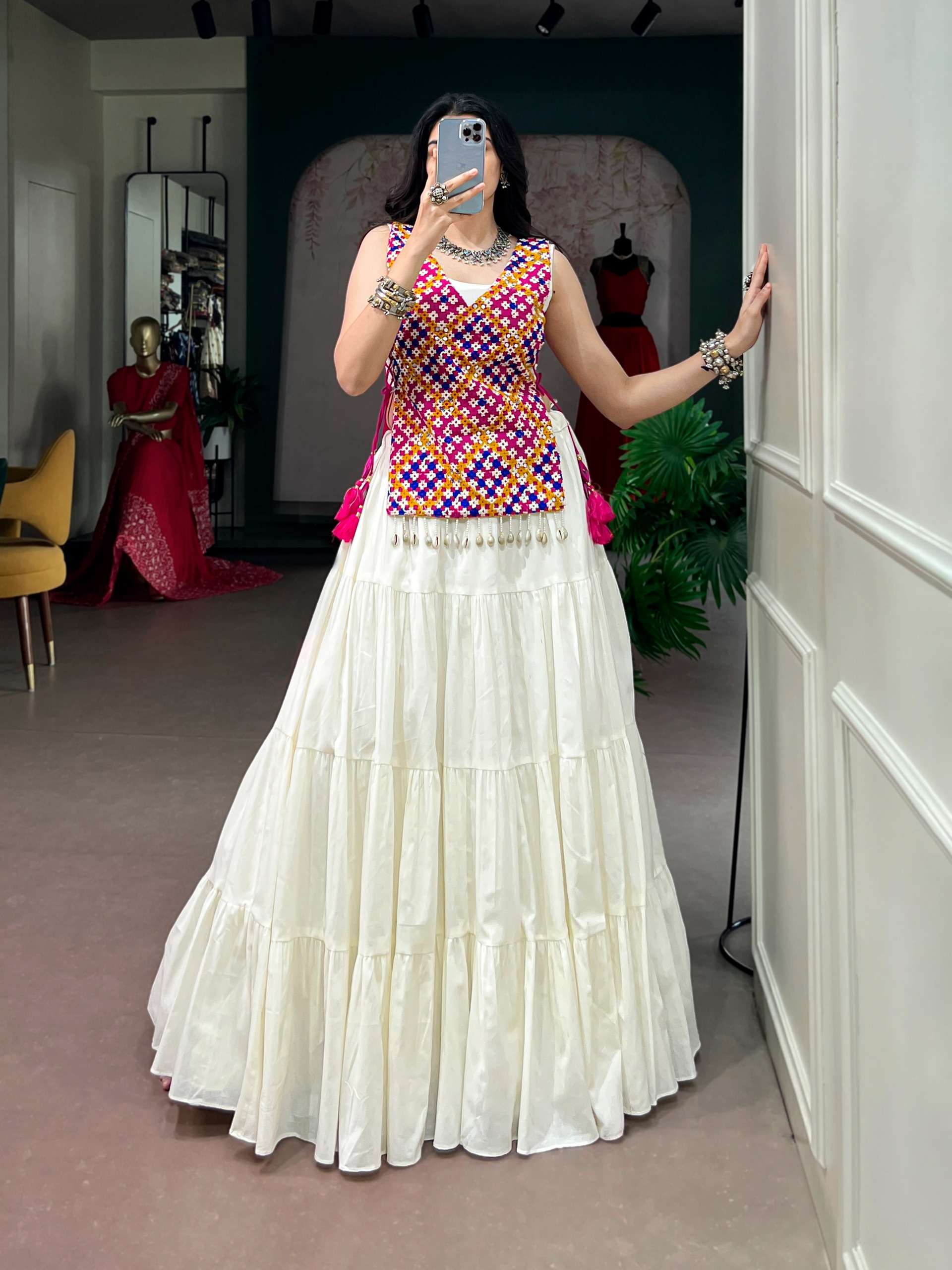 Pure cotton fabric traditional and craftsmanship lehenga choli reseller in surat 1723
