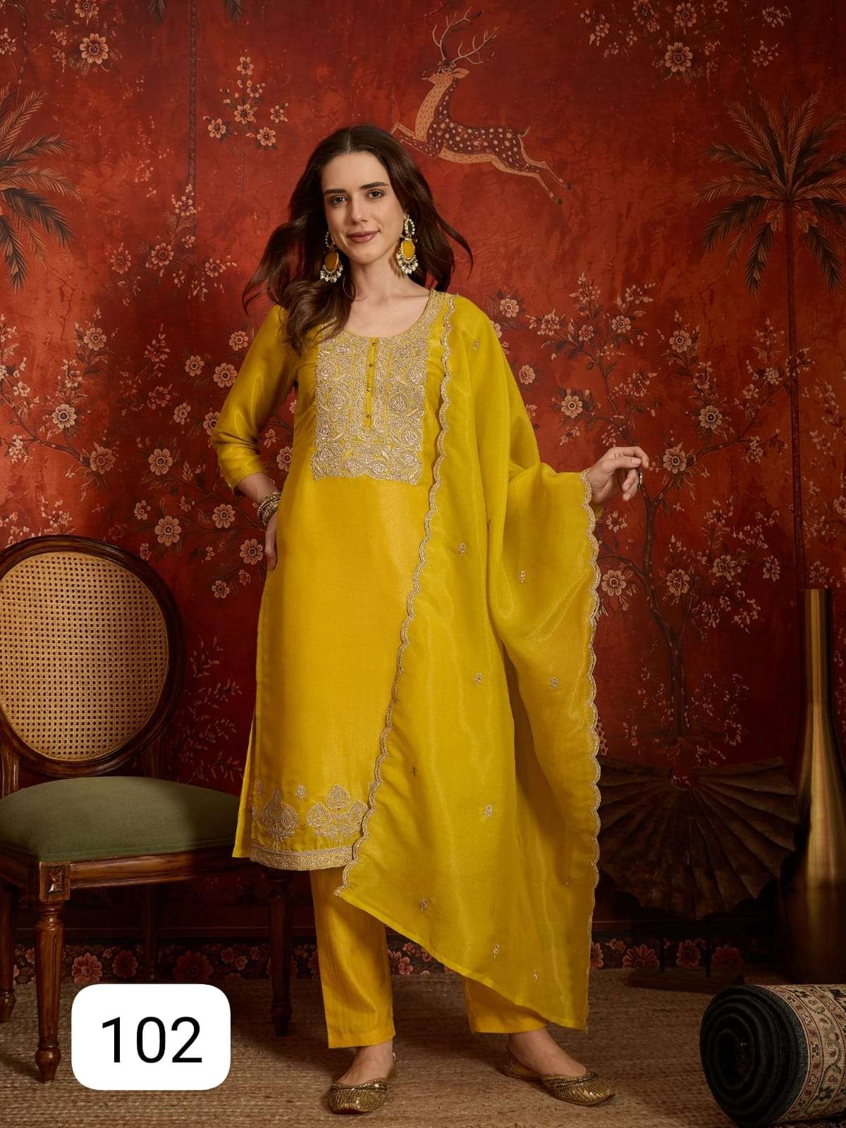 PURPLE CREATION KAIDA SILK EMBROIDERY WORK NECK AND BORDER SUIT FANCY WEAR RESELLER