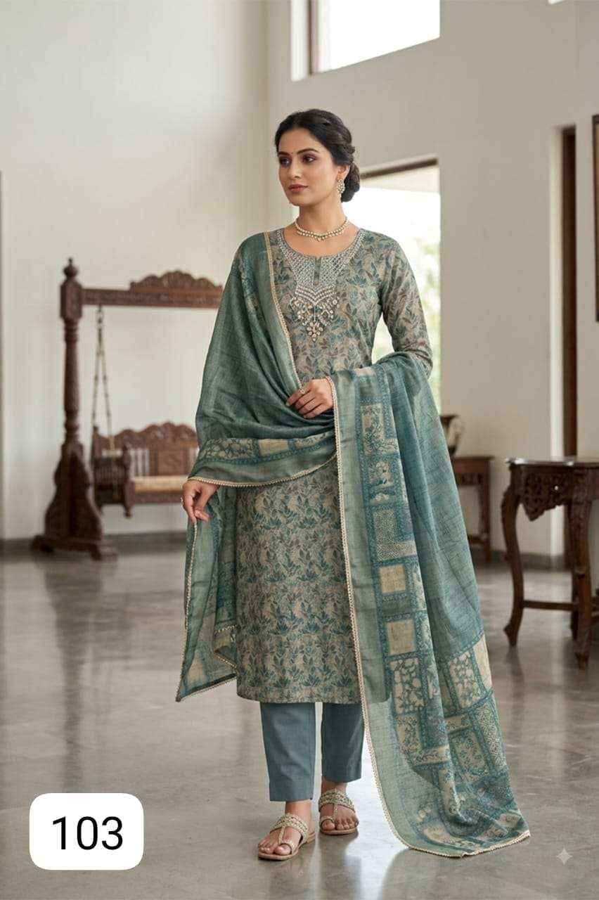 PURPLE CREATION MIA LINNEN COTTON SUIT THE TRADITIONAL EMBROIDERY CHRONICLES DEALER