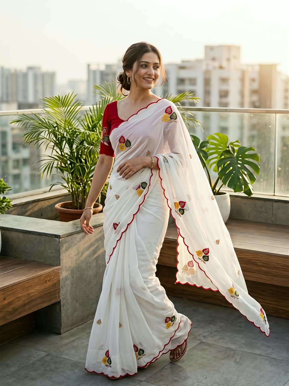 Rajdarbar star georgette fancy fabric saree wholesale in surat