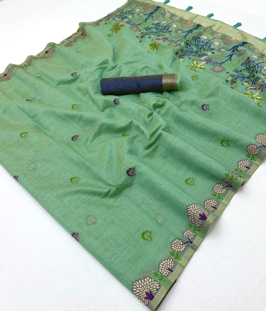 RajMata Series Hansini Soft and pure Chanderi Silk fancy fabric saree reseller in surat