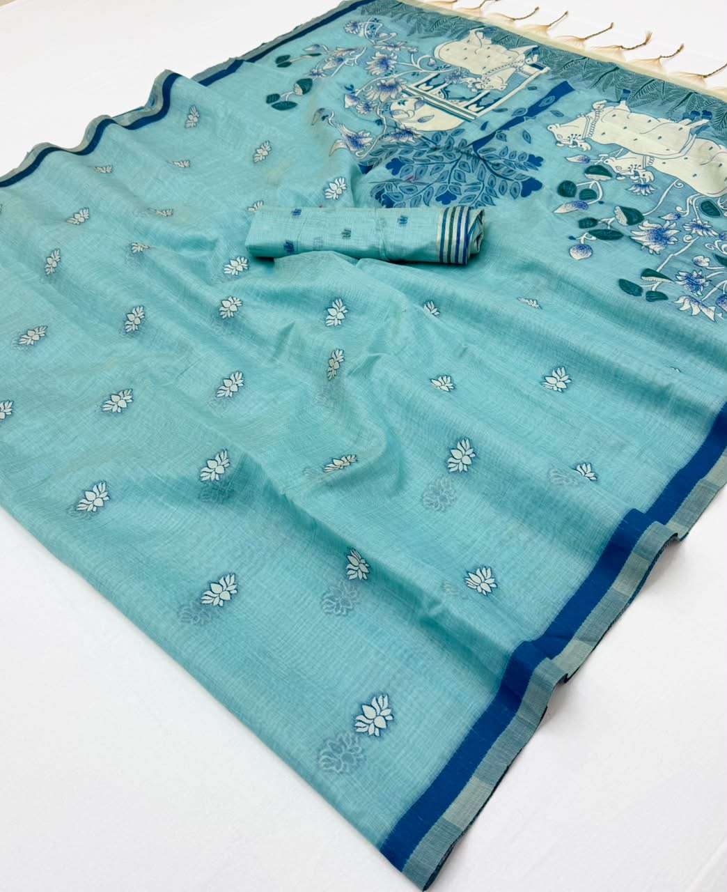 RajMata Series Tapti cotton Jamdani cotton Soft Fabric saree reseller in surat