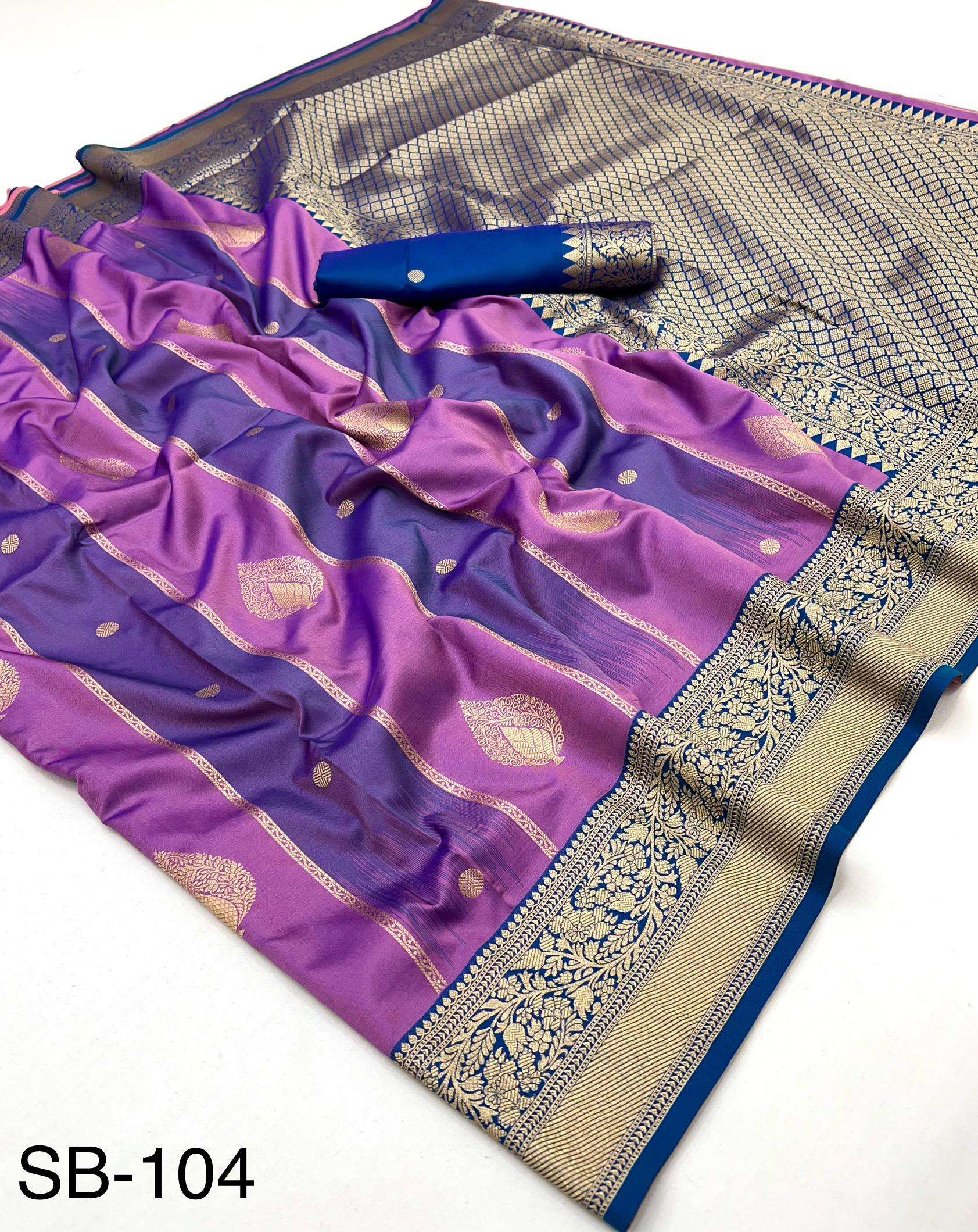 RajPath Fabrics Banarasi Stripe Silk Soft Banarasi Silk fancy fabric saree reseller in surat