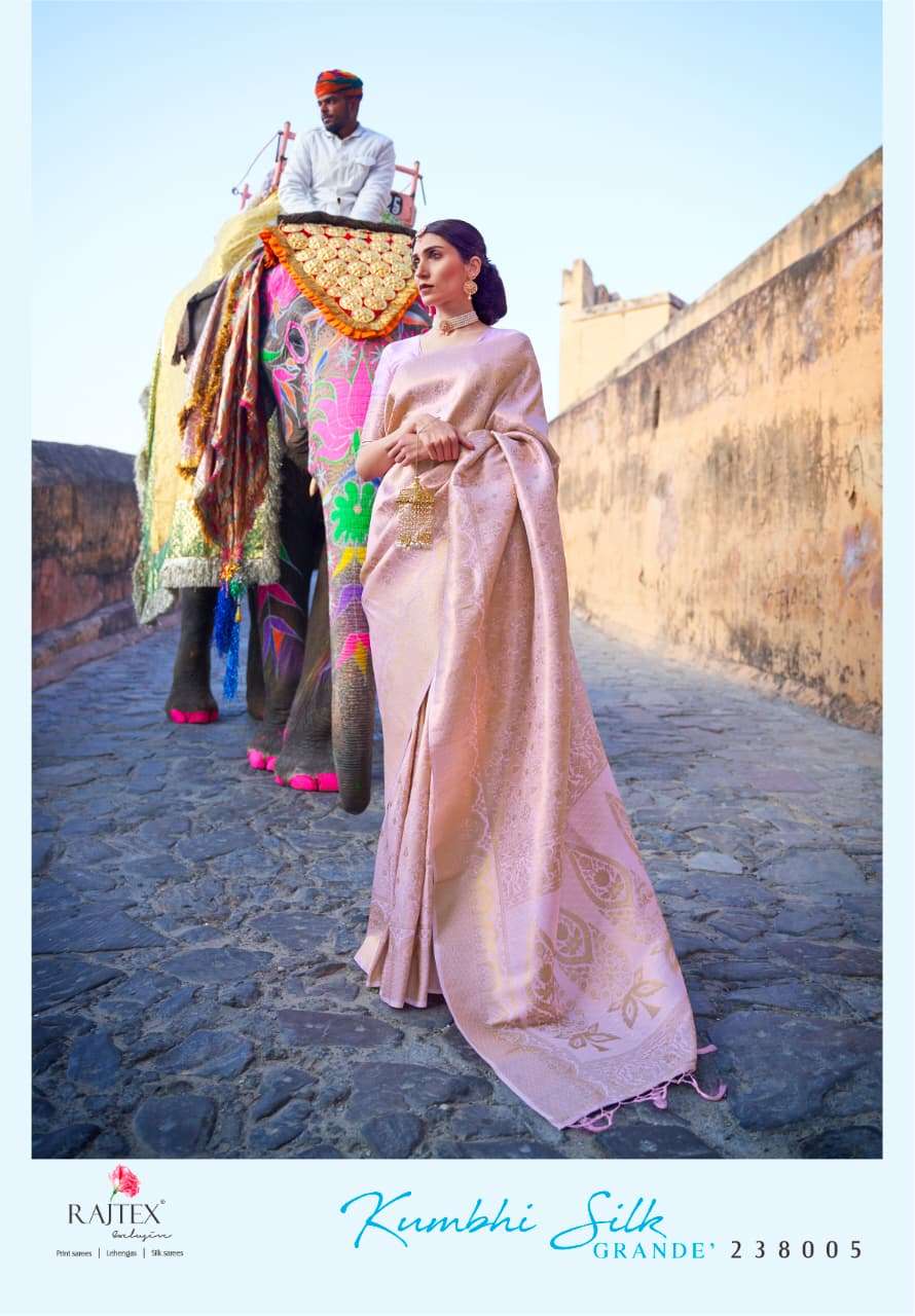 RAJTEX FABRICS KUMBHI SILK GRANDE HANDLOOM WEAVING SILK SAREES WHOLESALE IN SURAT
