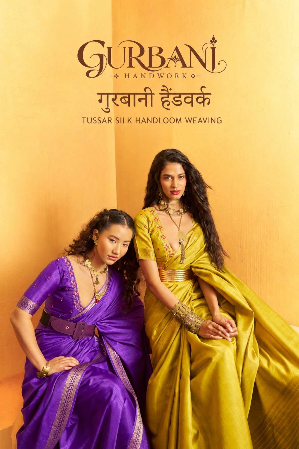 Rajtex Gurbani Handwork  01 TO 06 Tussar Silk Handloom Weaving Fabric saree wholesale in surat