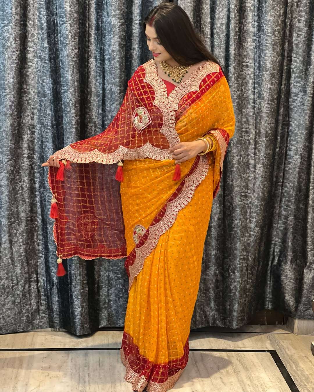 RAJWADI BANDHEJ PURE BANDHEJ FABRIC SAREE WHOLESALE IN SURAT