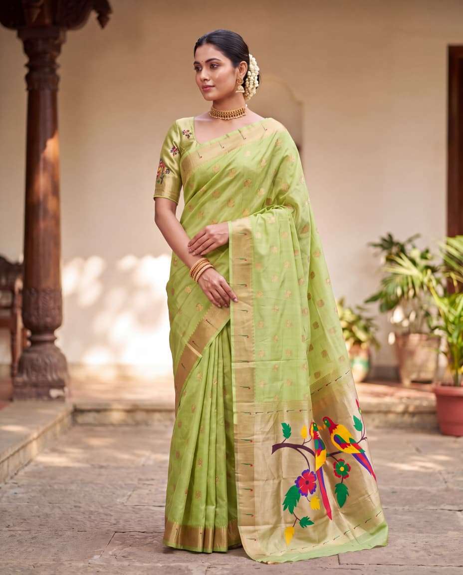  RASAM 3 PAITHANI SAREE IN HEAVY TISSUE SILK FABRIC SAREE RESELLER IN SURAT 