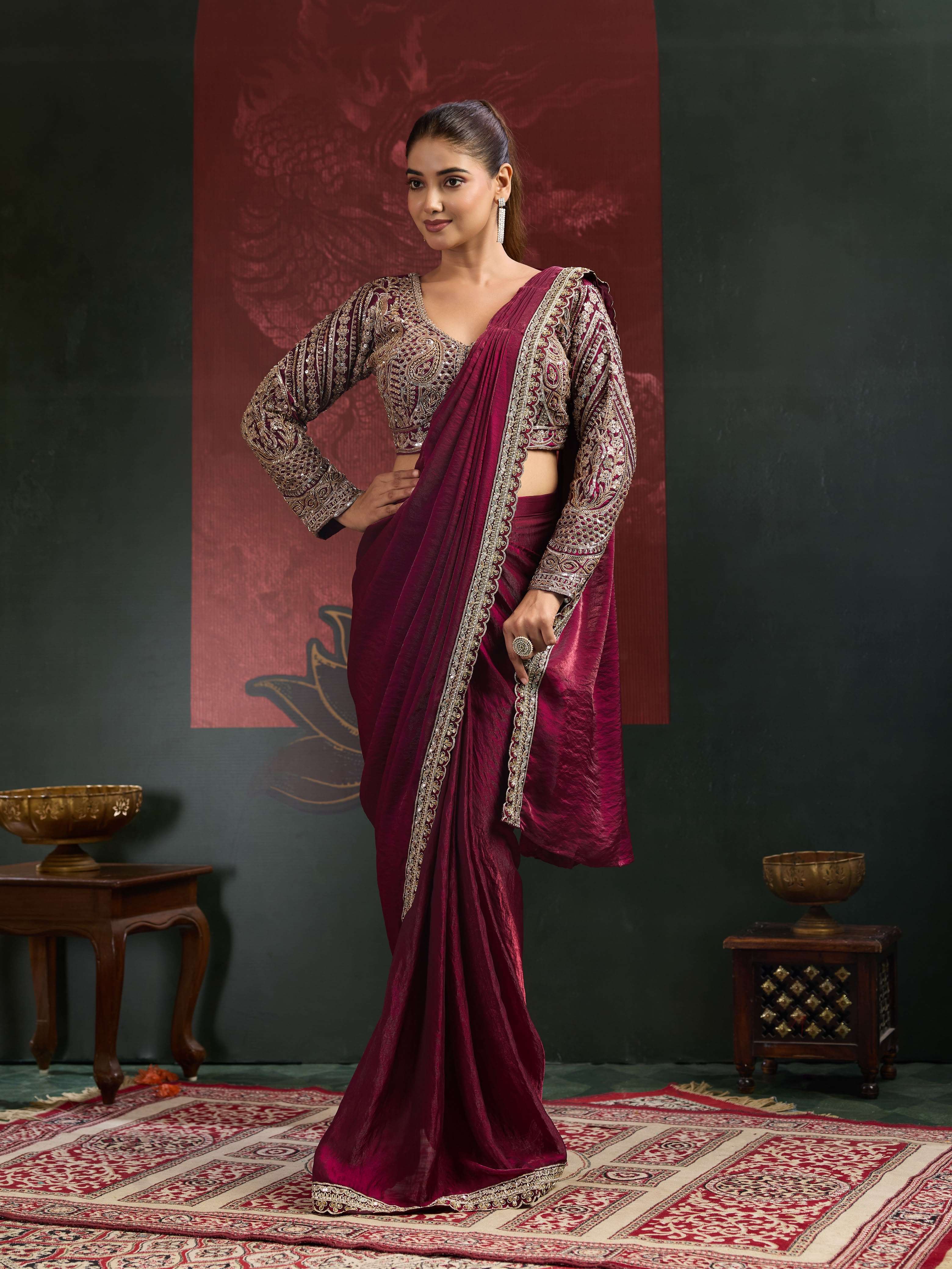 READY TO WEAR SAREES A521 FANCY FABRIC PARTY WEAR WHOLESALE IN SURAT
