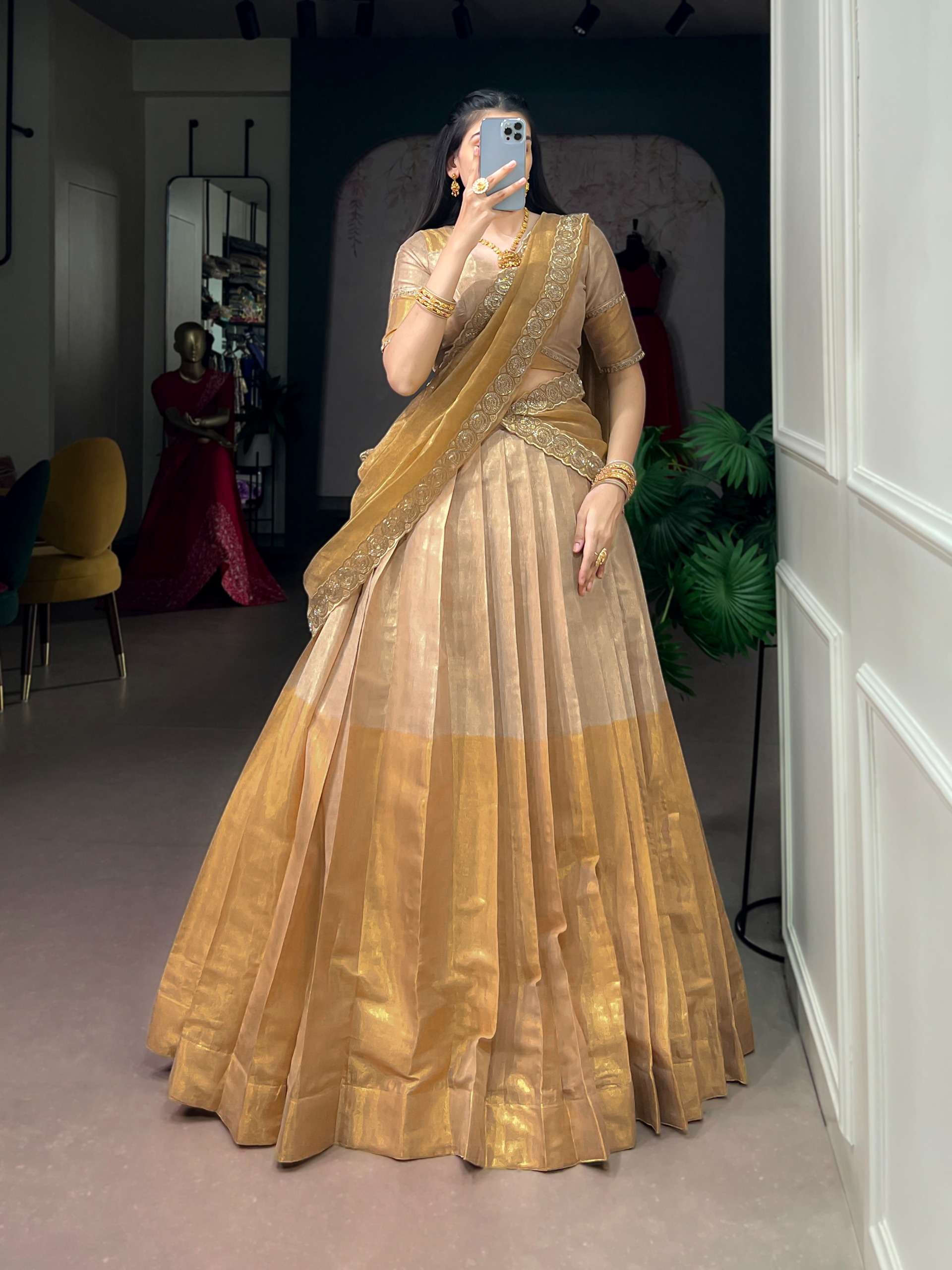 Rich and classic  Zari Tissue fancy fabric lehenga choli wholesale in surat 2204