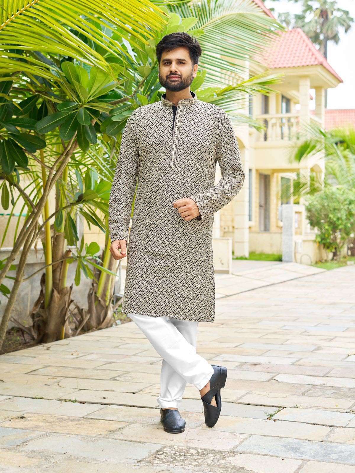 RIWAAZ 20 PREMIUM ETHNIC WEAR RAYON SEQUENCE KURTA PAYJAMA BOTH POCKET BUY