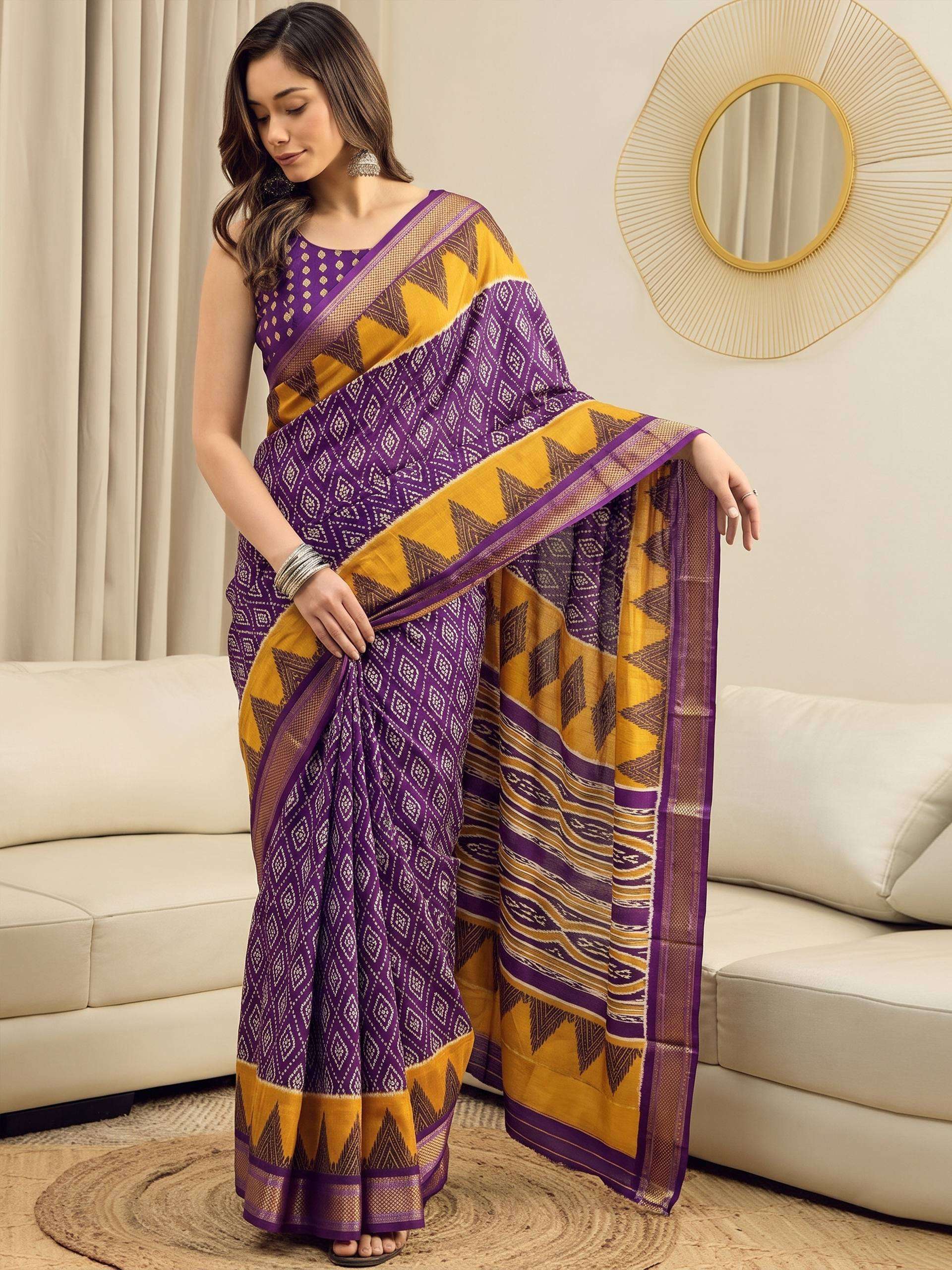 ROYAL GUJARATI PATOLA PURE COTTON FABRIC SAREE WHOLESALE IN SURAT