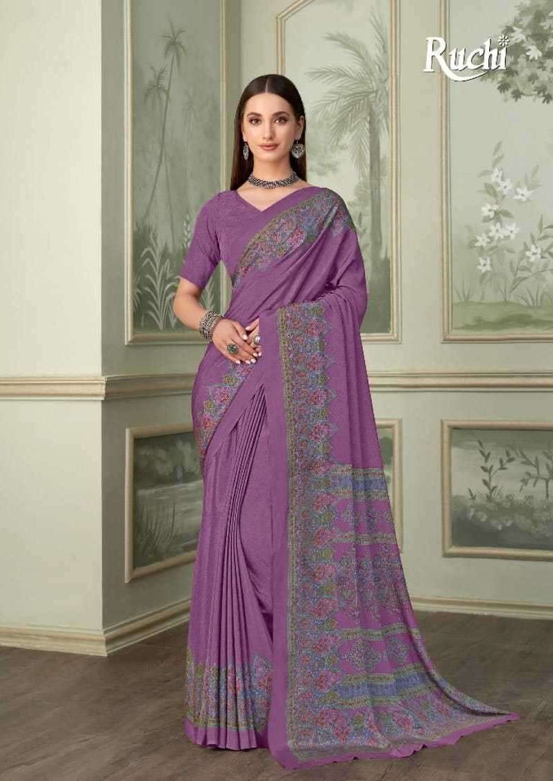 Ruchi Saree Vedanta Silk vol  37 Silk crepe fancy fabric saree wholesale in surat