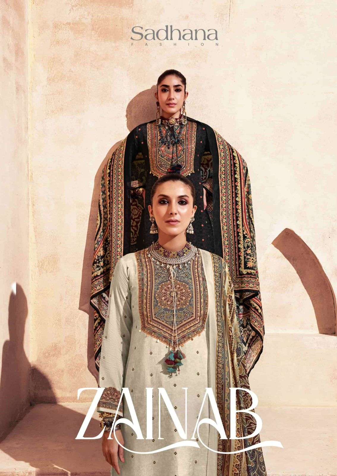 SADHANA FASHION ZAINAB VOL 3 VISCOSE PASHMINA KHATLI WORK SALWAR KAMEEZ SUPPLIER