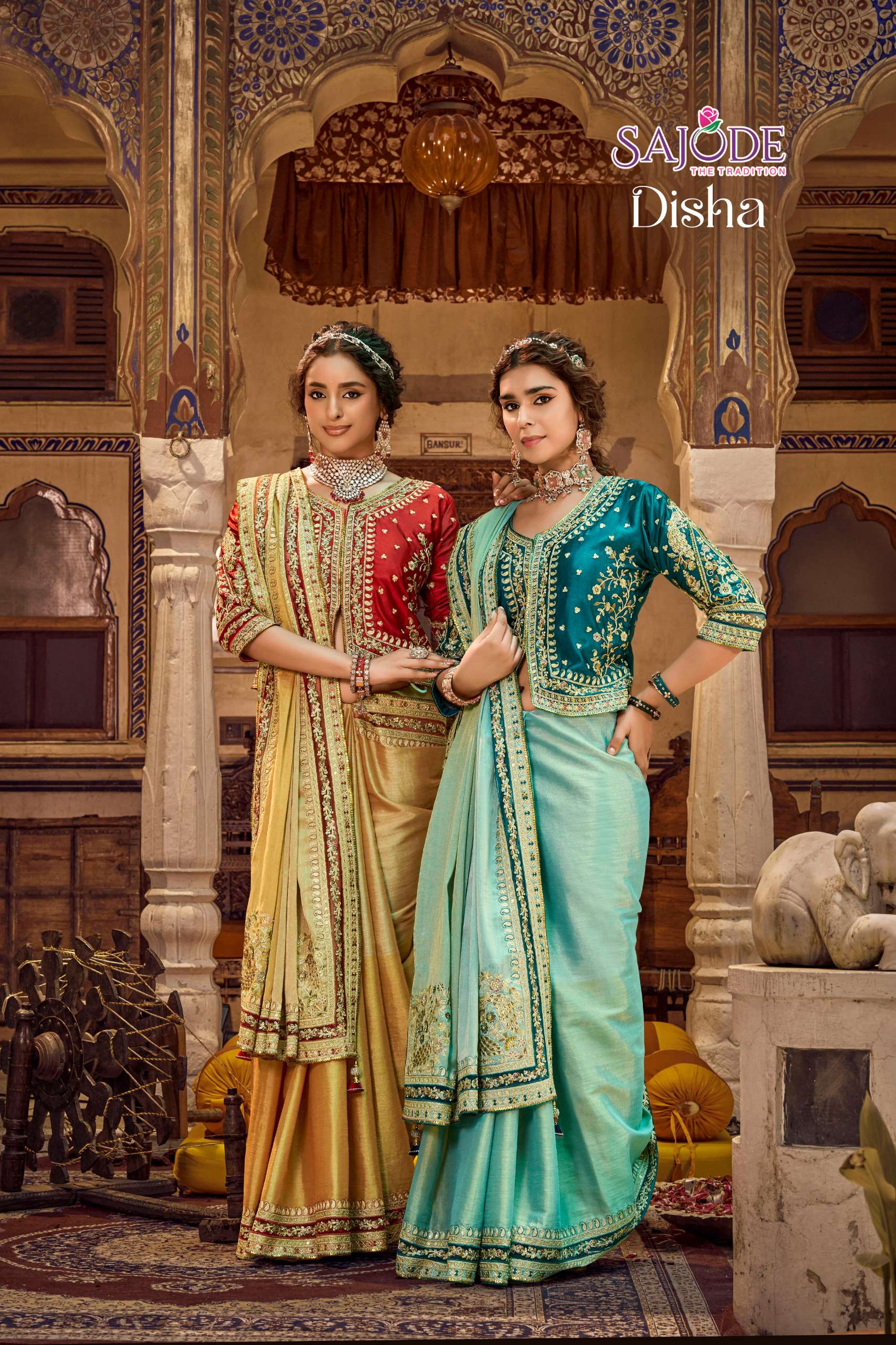 Sajode The Tradition Disha Silk fabric Viscose linen With Jacket designer saree wholesale in surat