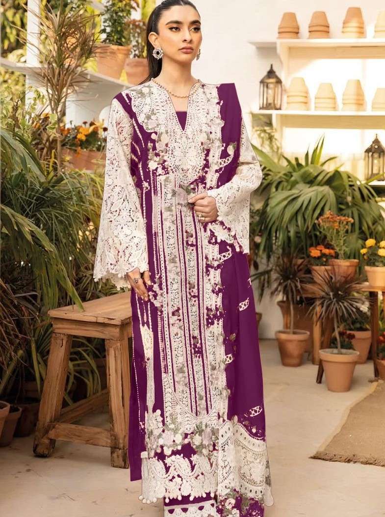 SANIYA TRENDZ NX OMBRE VOL 5 5001 COTTON WITH CHIKANKARI PAKISTANI SUIT EID FESTIVAL RESELLER