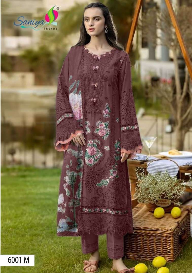 SANIYA TRENDZ NX OMBRE VOL 6 6001 PAKISTANI TRADITIONAL COTTON WITH CHIKANKARI SUIT RESELLER