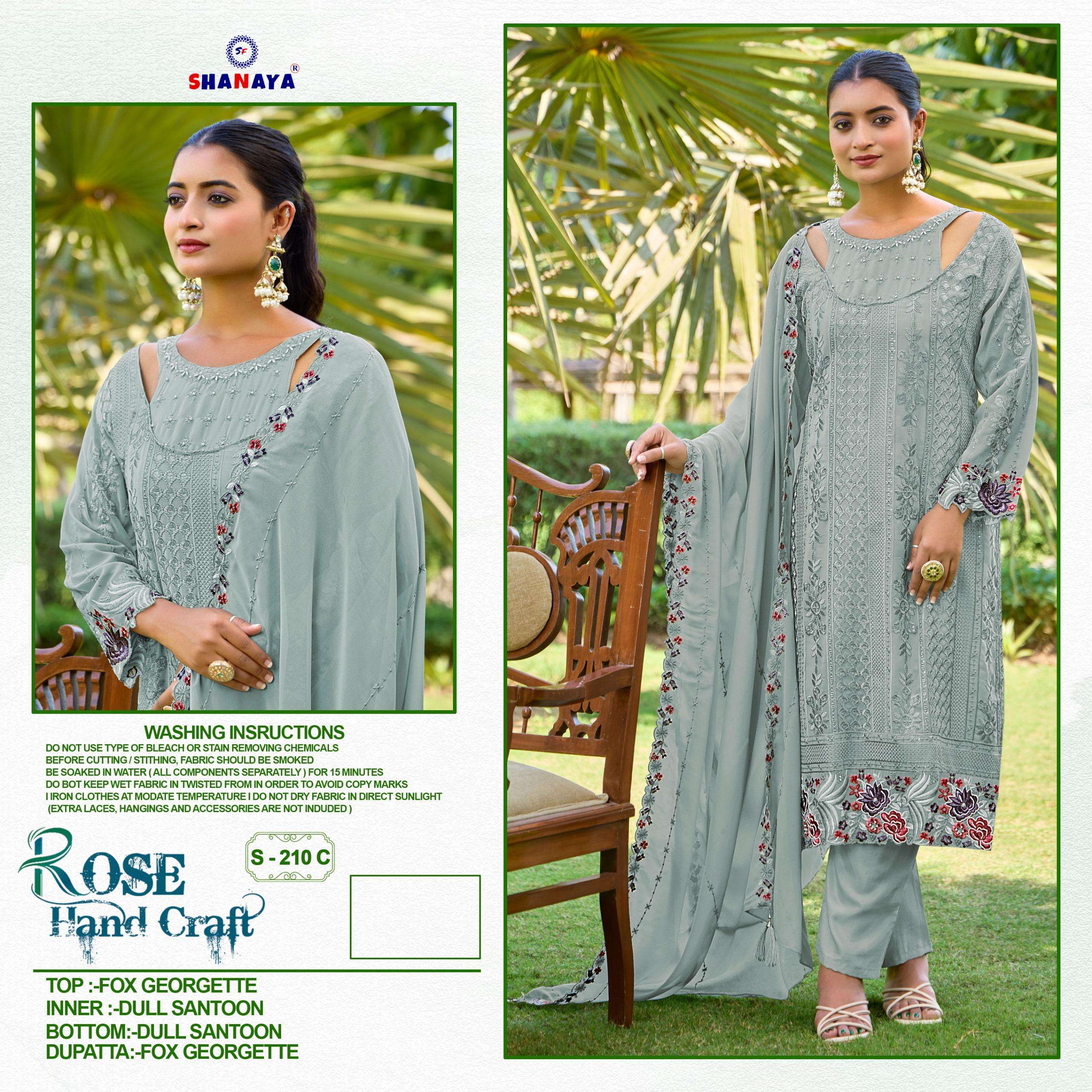 SHANAYA ROSE HAND CRAFT S 210 GEORGETTE SEQUENCE WORK PAKISTANI LUXURY PRET A PORTER 