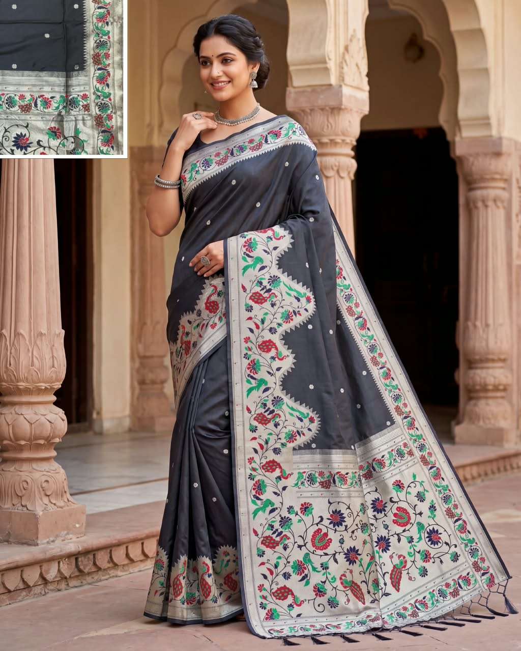 Sheela Beautiful Soft Paithani Silk saree with awesome Designer saree reseller in surat