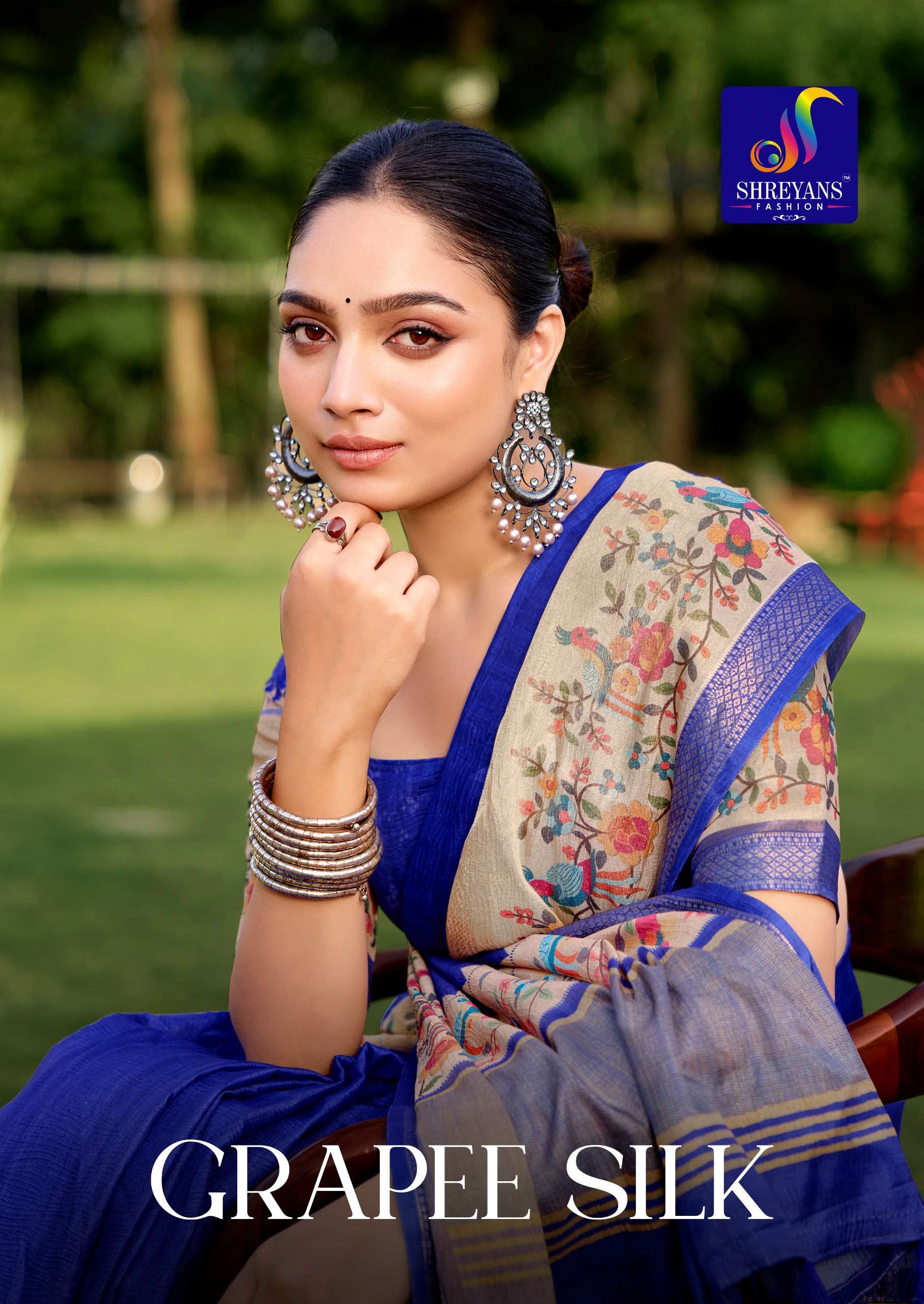 Shreyans Grapee silk Soft Tusser base Grape silk fancy fabric reseller in surat
