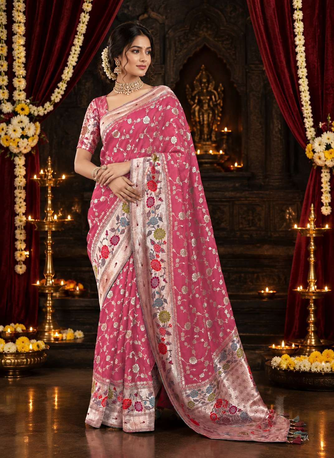 Shrijaya Pure And soft Munga Silk fancy fabric saree reseller in surat
