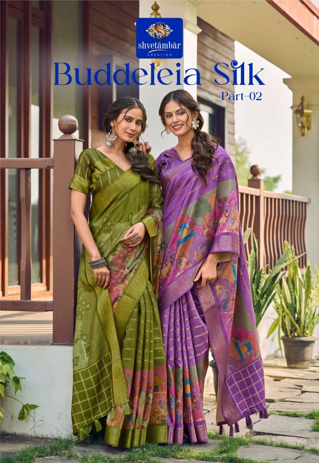  Shvetamber Buddeleia silk Part 2 SOft handloom crush Buddeleia Kalamkari silk fabric on saree Reseller In Surat 